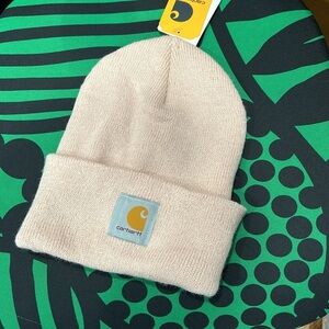 Carhartt knit cuffed beanie hat new with tags adult one size, soft pale pink